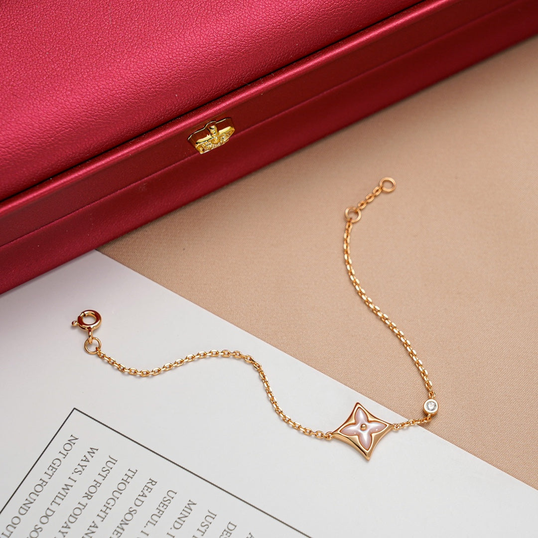 [sparkle Jewelry ]STAR 1 DIAMOND PINK GOLD BRACELET
