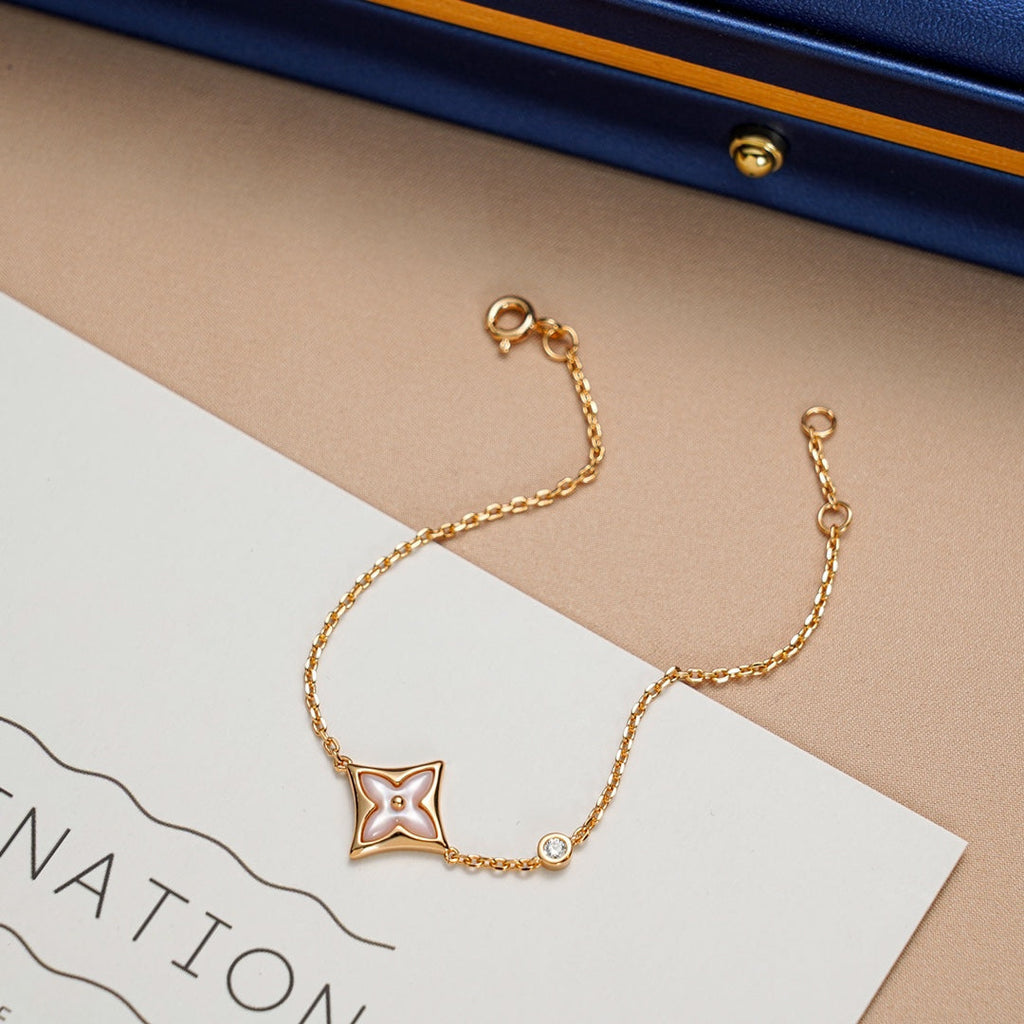 [sparkle Jewelry ]STAR 1 DIAMOND PINK GOLD BRACELET
