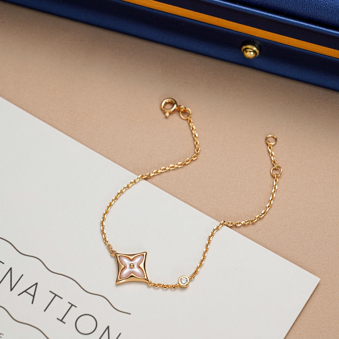 [sparkle Jewelry ]STAR 1 DIAMOND PINK GOLD BRACELET