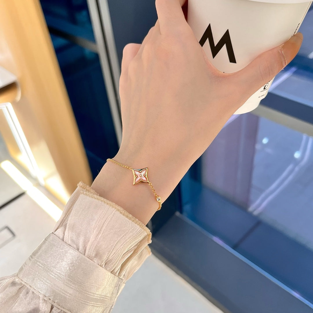 [sparkle Jewelry ]STAR 1 DIAMOND PINK GOLD BRACELET