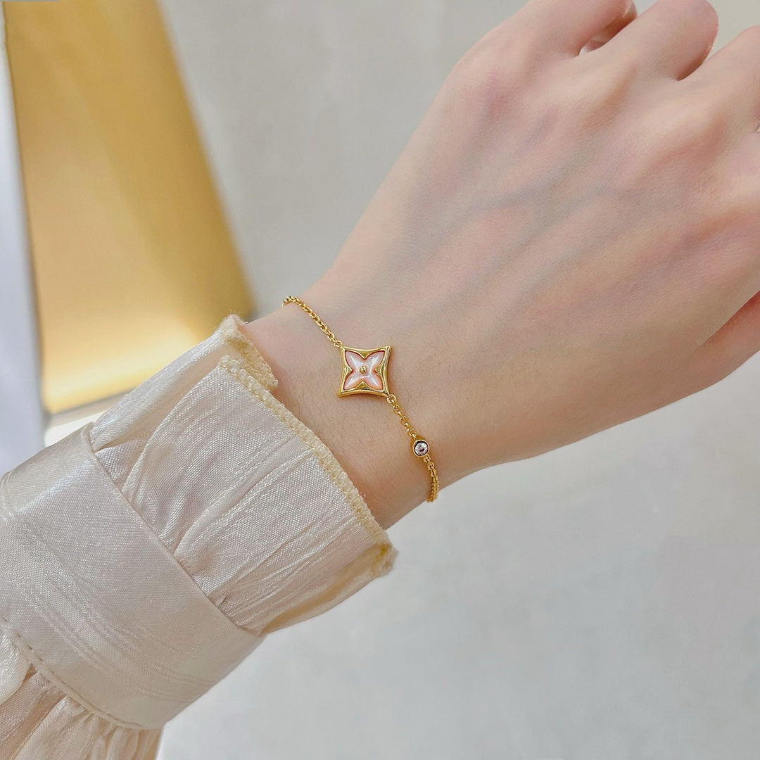 [sparkle Jewelry ]STAR 1 DIAMOND PINK GOLD BRACELET