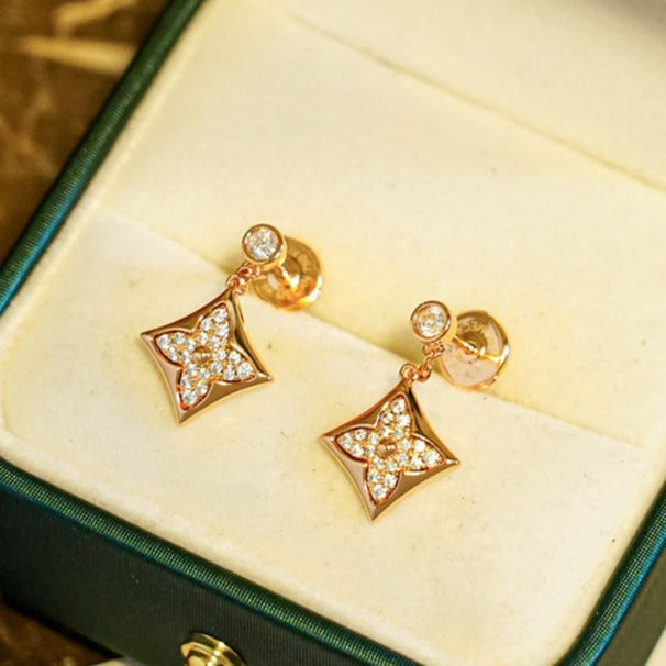 [sparkle Jewelry ]STAR DIAMONDS EARRINGS GOLD