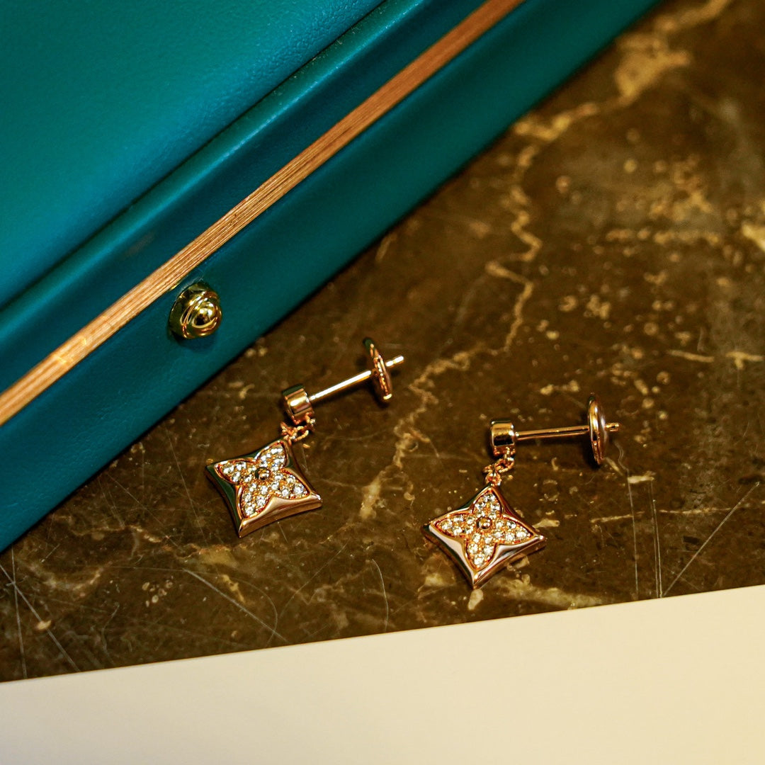 [sparkle Jewelry ]STAR DIAMONDS EARRINGS GOLD