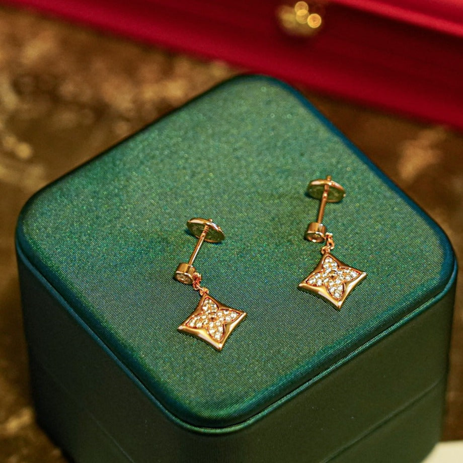 [sparkle Jewelry ]STAR DIAMONDS EARRINGS GOLD