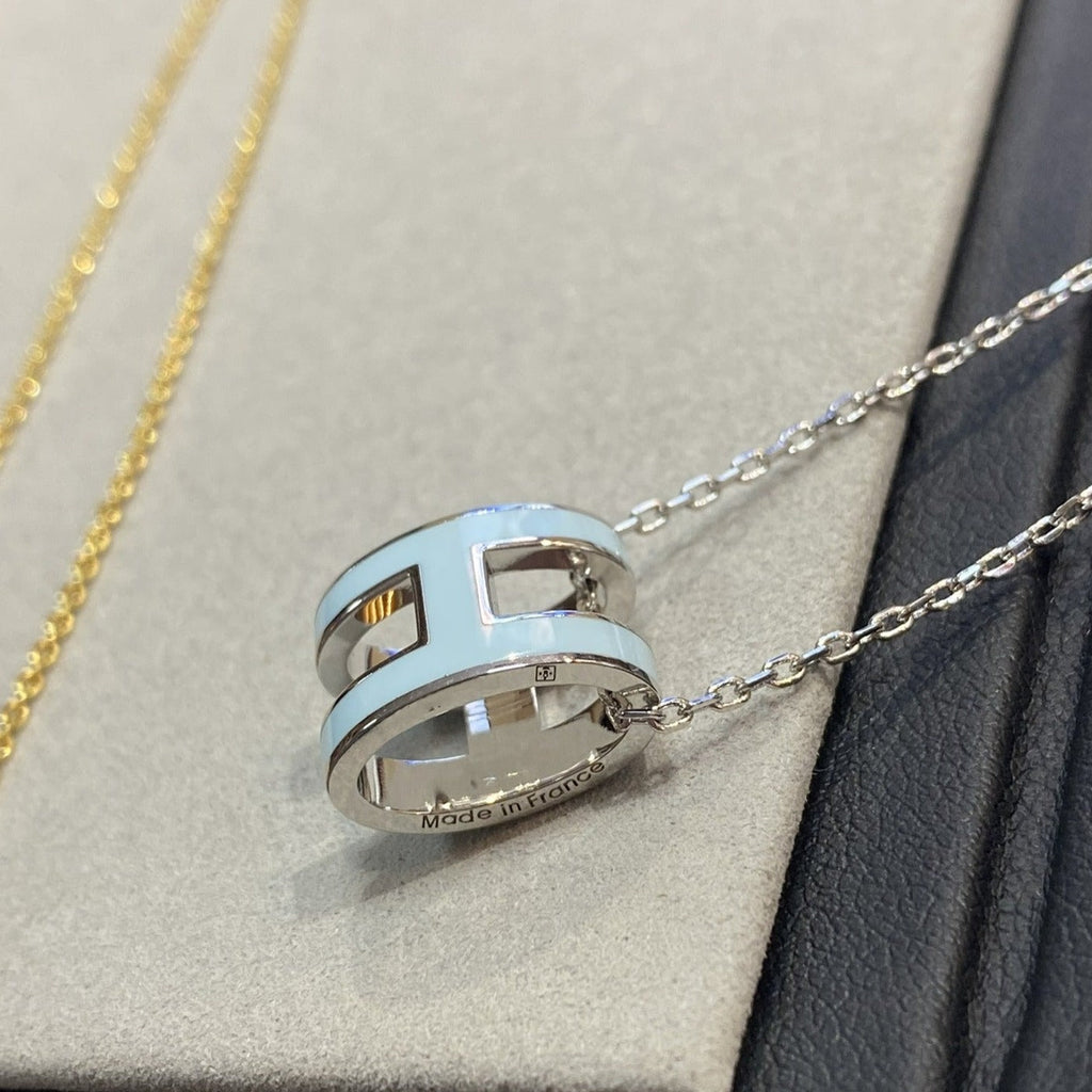 [sparkle Jewelry ]POP H LIGHT BLUE NECKLACE