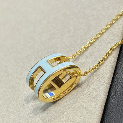 [Sparkle]POP H LIGHT BLUE NECKLACE