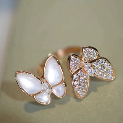 [sparkle Jewelry ]TWIN BUTTERFLY DIAMOND MOP RING