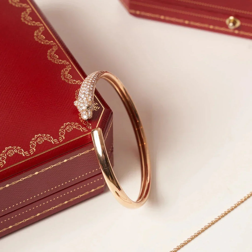 [sparkle Jewelery]PANTHERE HALF DIAMOND OPEN BRACELET