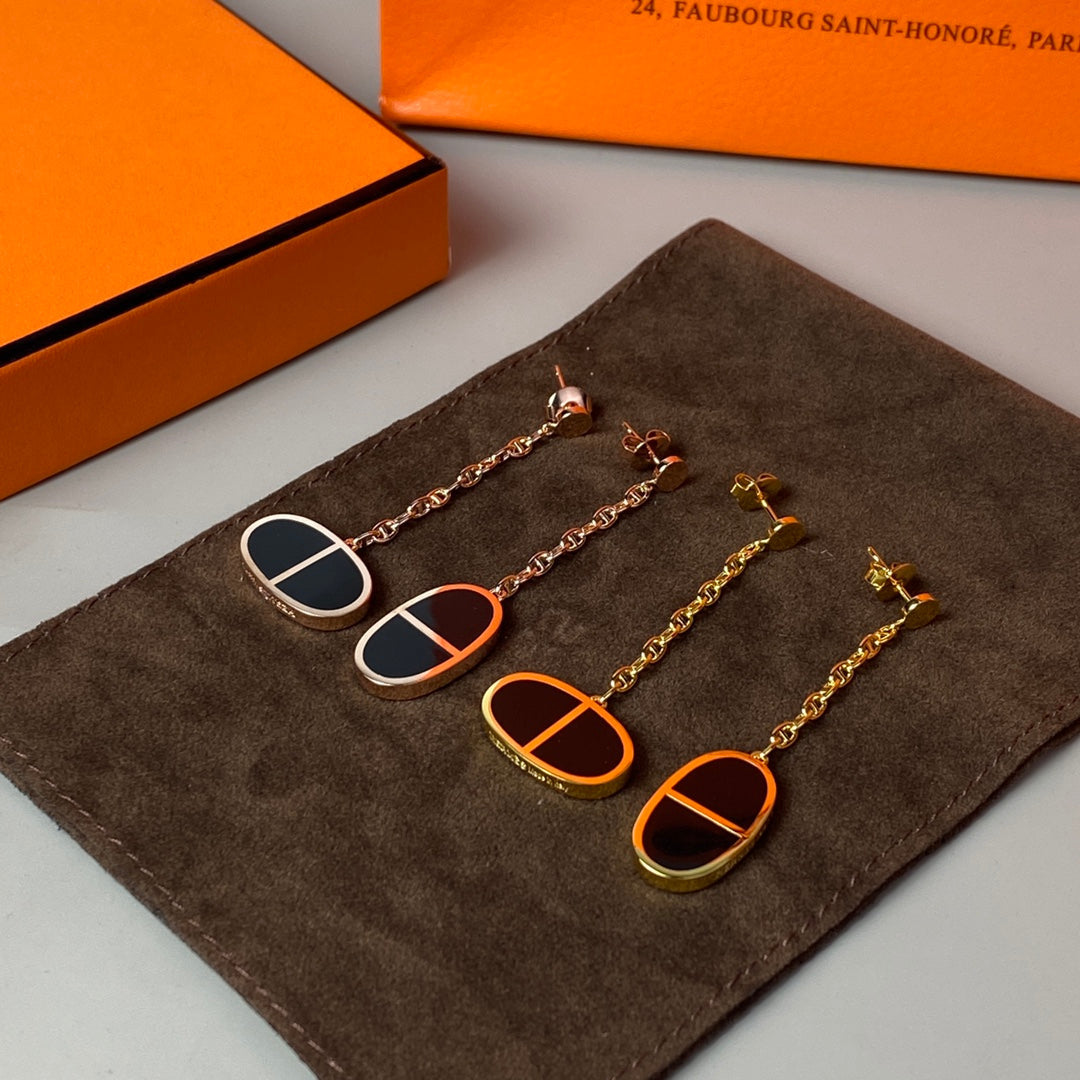 [Sparkle]CHAINE VERSO SCHWARZE KERAMIK-OHRRINGE