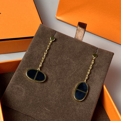 [Sparkle]CHAINE VERSO SCHWARZE KERAMIK-OHRRINGE