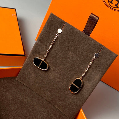 [Sparkle]CHAINE VERSO SCHWARZE KERAMIK-OHRRINGE