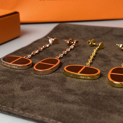 [Sparkle]CHAINE VERSO SCHWARZE KERAMIK-OHRRINGE
