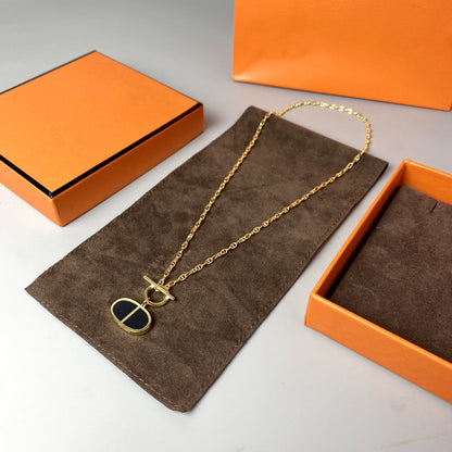 [Sparkle]CHAINE VERSO BLACK CERAMIC NECKLACE
