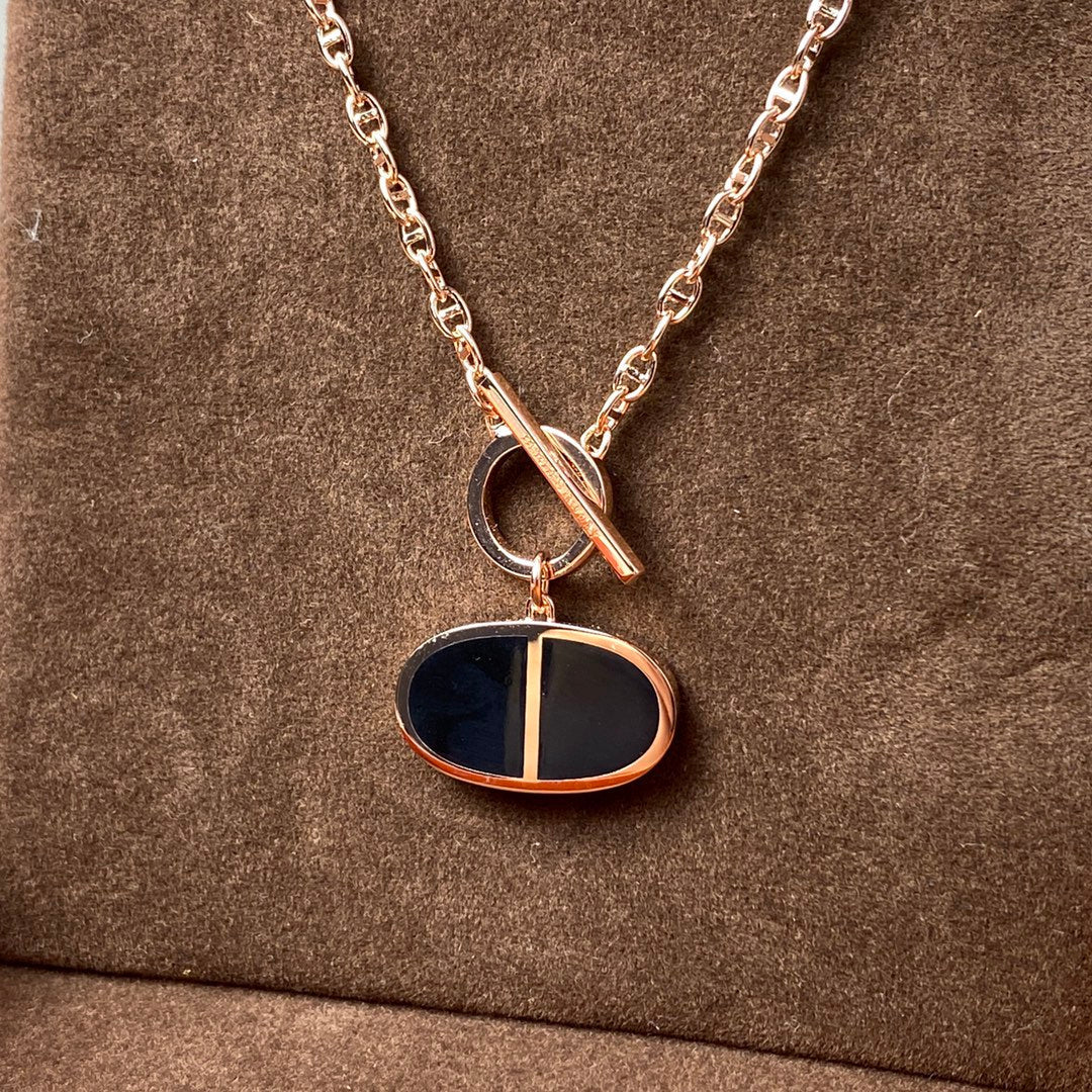[Sparkle]CHAINE VERSO BLACK CERAMIC NECKLACE