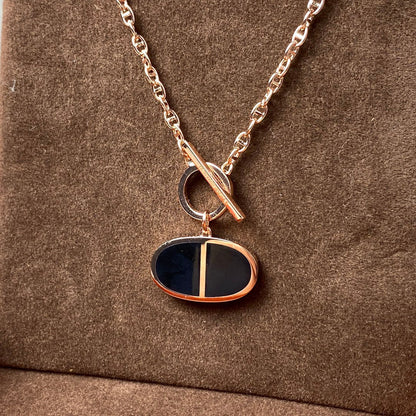 [Sparkle]CHAINE VERSO BLACK CERAMIC NECKLACE
