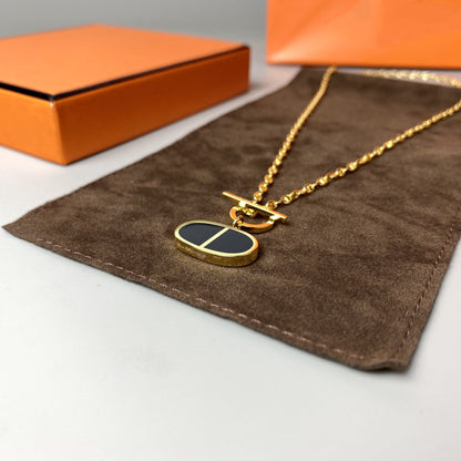 [Sparkle]CHAINE VERSO BLACK CERAMIC NECKLACE