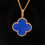 [sparkle Jewelry ]CLOVER 25MM NECKLACE TURQUOISE ROSE GOLD