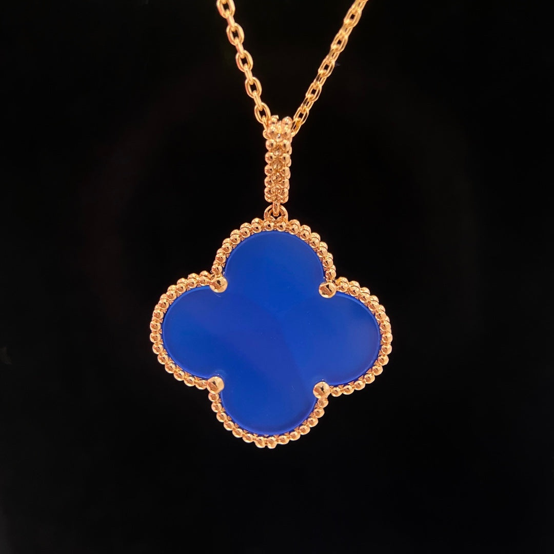 [sparkle Jewelry ]CLOVER 25MM NECKLACE TURQUOISE ROSE GOLD