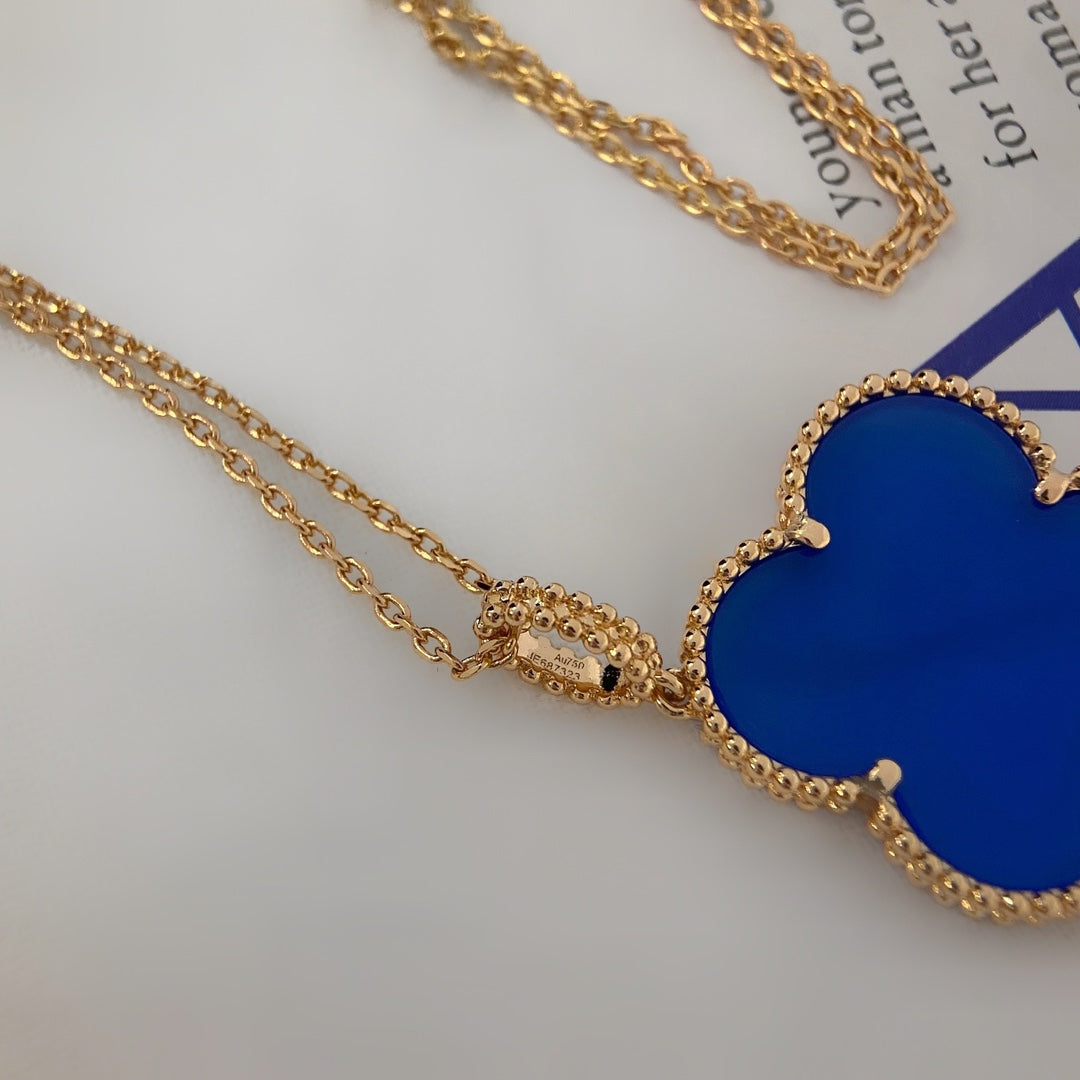 [sparkle Jewelry ]CLOVER 25MM NECKLACE TURQUOISE ROSE GOLD