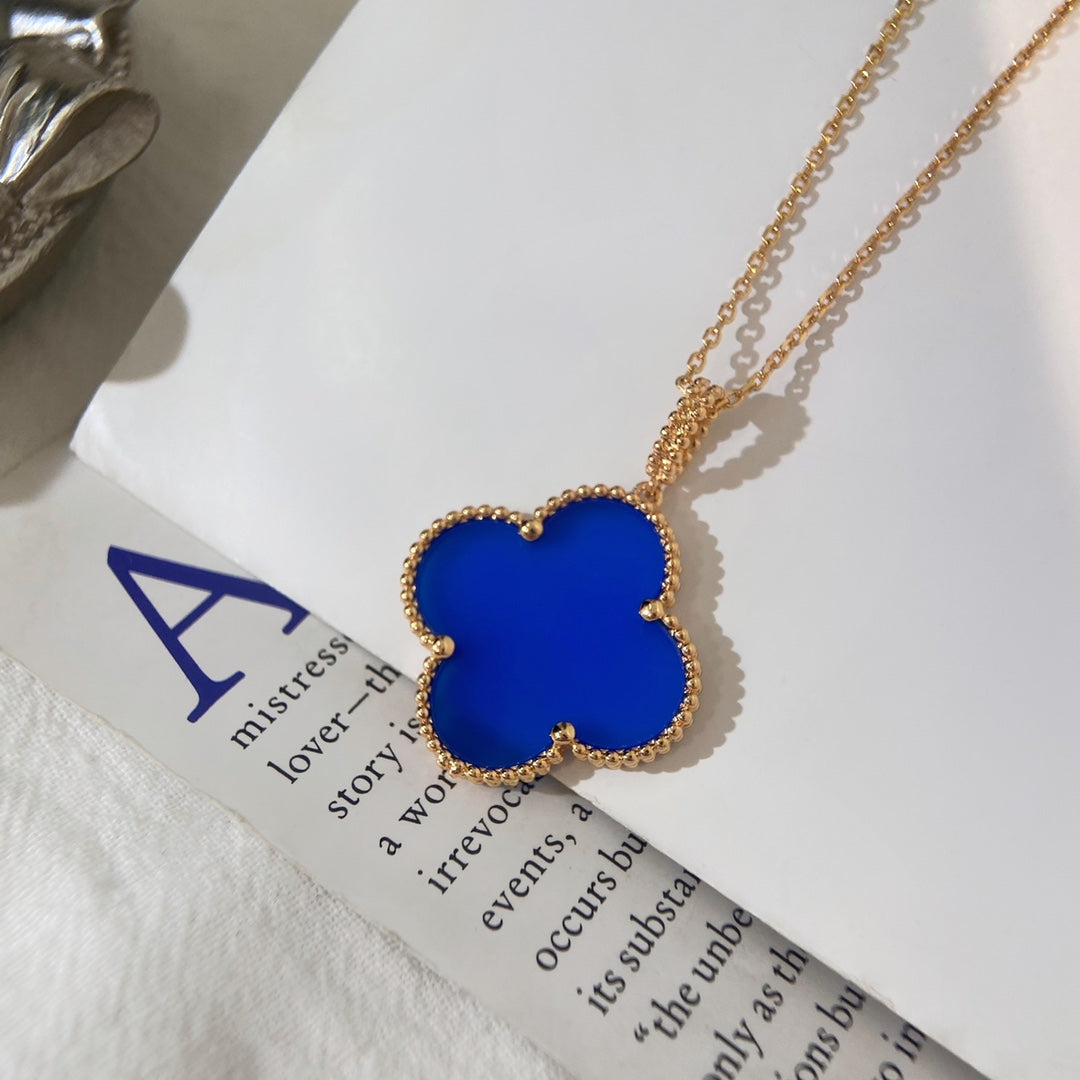 [sparkle Jewelry ]CLOVER 25MM NECKLACE TURQUOISE ROSE GOLD