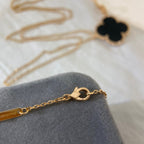 [sparkle Jewelry ]CLOVER 25MM NECKLACE GOLD ONYX