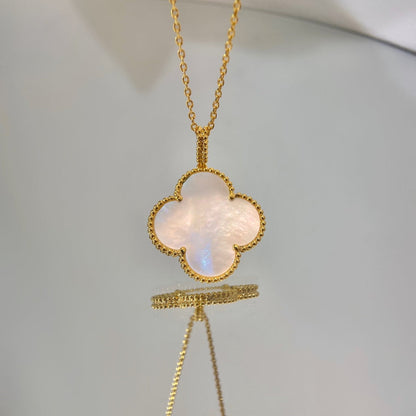[sparkle Jewelry ]CLOVER 25MM MOP LARGE PENDANT NECKLACE