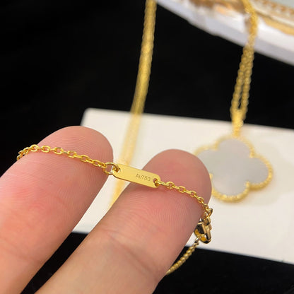 [sparkle Jewelry ]CLOVER 25MM MOP LARGE PENDANT NECKLACE