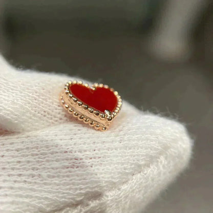 [sparkle Jewelry ]HEART CARNELIAN STUD EARRINGS