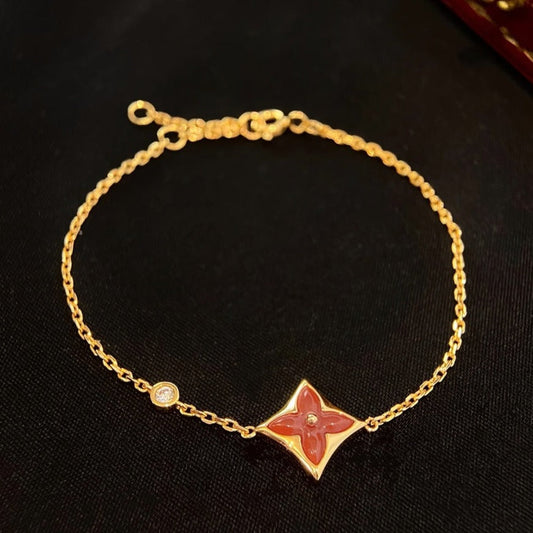 [Sparkle]COLOR STAR KARNEOL ROSÉGOLD DIAMANTARMBAND