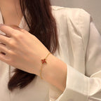 [sparkle Jewelry ]COLOR STAR CARNELIAN PINK GOLD DIAMOND BRACELET