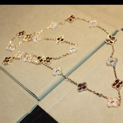 [sparkle Jewelry ]CLOVER 20 MOTIFS LASER DIAMOND NECKLACE