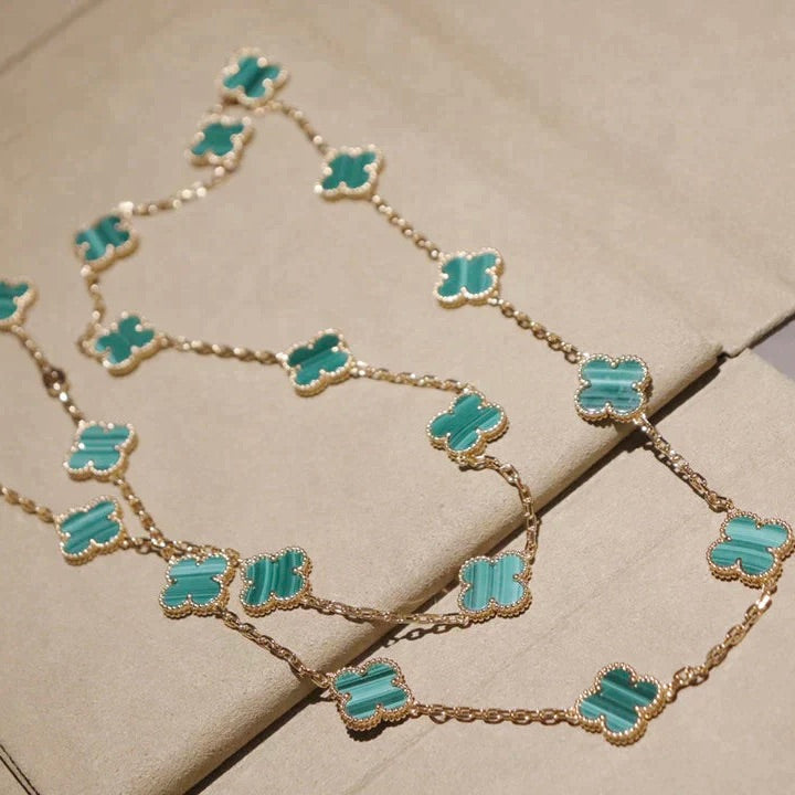 [sparkle Jewelry ]CLOVER 20 MOTIFS MALACHITE GOLD