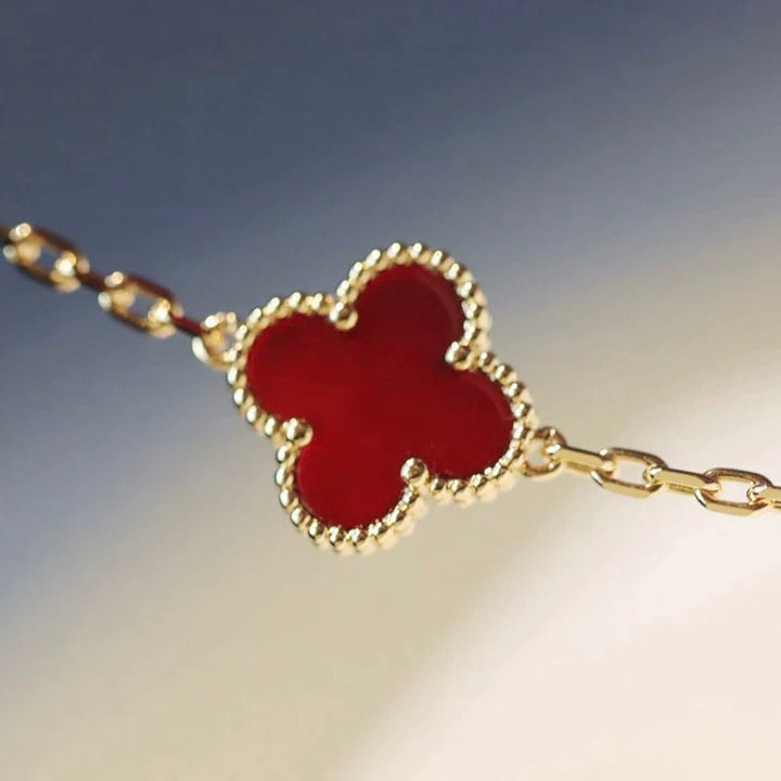 [sparkle Jewelry ]CLOVER 20 MOTIFS CARNELIAN NECKLACE