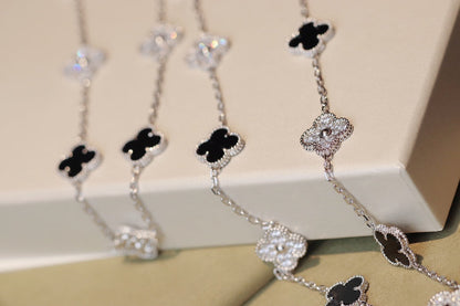 [sparkle Jewelry ]CLOVER 20 MOTIFS ONYX DIAMOND SILVER