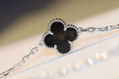 [sparkle Jewelry ]CLOVER 20 MOTIFS ONYX DIAMOND SILVER