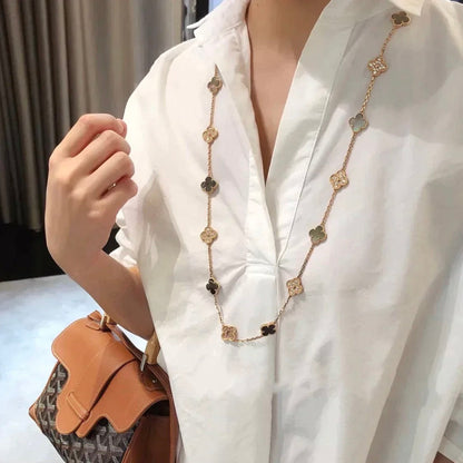 [sparkle Jewelry ]CLOVER 20 MOTIFS DARK MOP DIAMOND  NECKLACE
