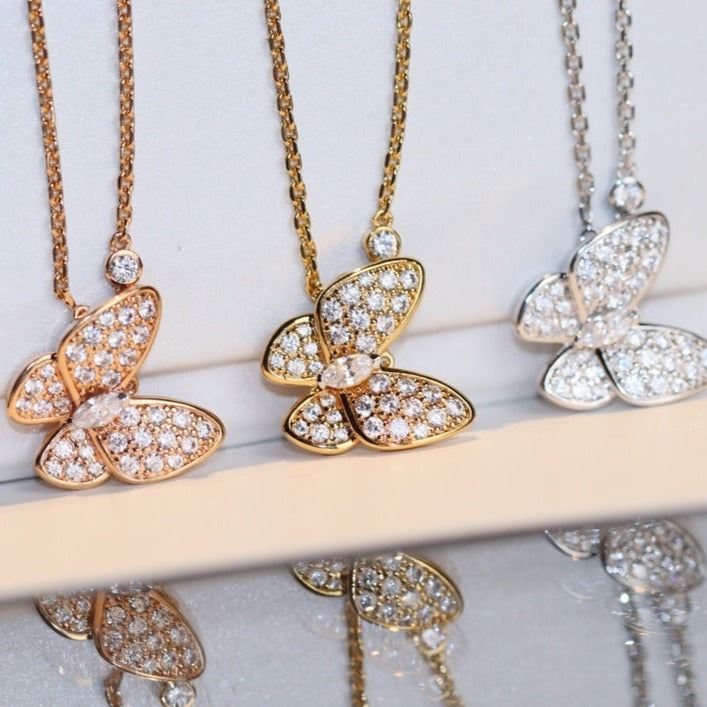 [sparkle Jewelry ]BUTTERFLY DIAMOND NECKLACE