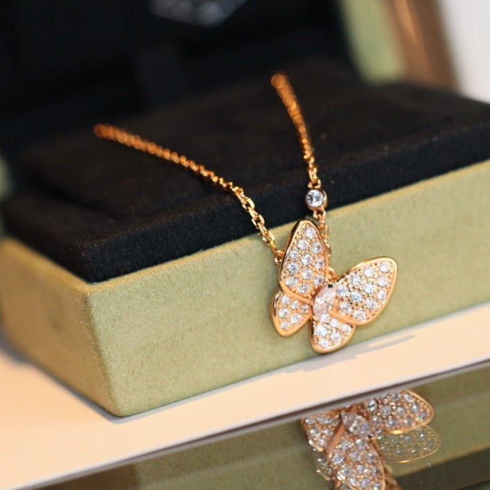 [sparkle Jewelry ]BUTTERFLY DIAMOND NECKLACE