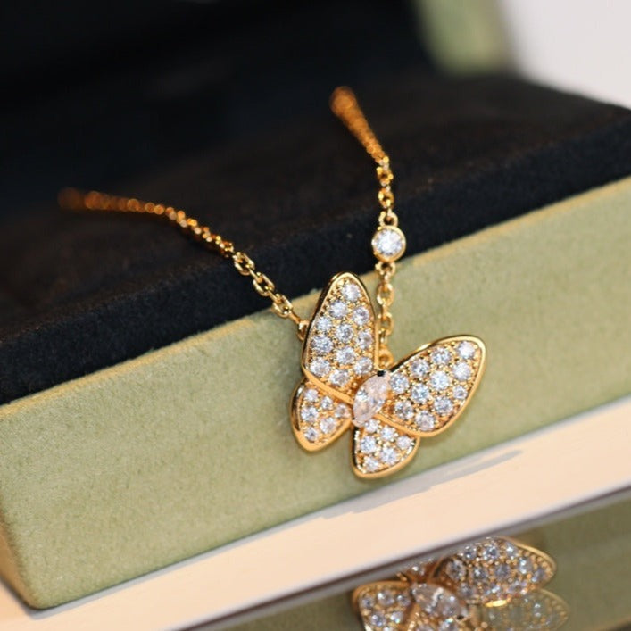 [sparkle Jewelry ]BUTTERFLY DIAMOND NECKLACE