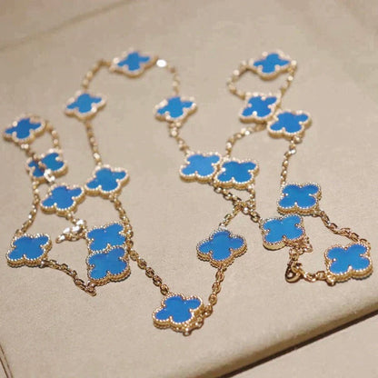 [sparkle Jewelry ]CLOVER 20 MOTIFS BLUE AGATE GOLD