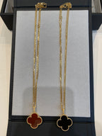 [sparkle Jewelry ]CLOVER 25MM NECKLACE GOLD CARNELIAN