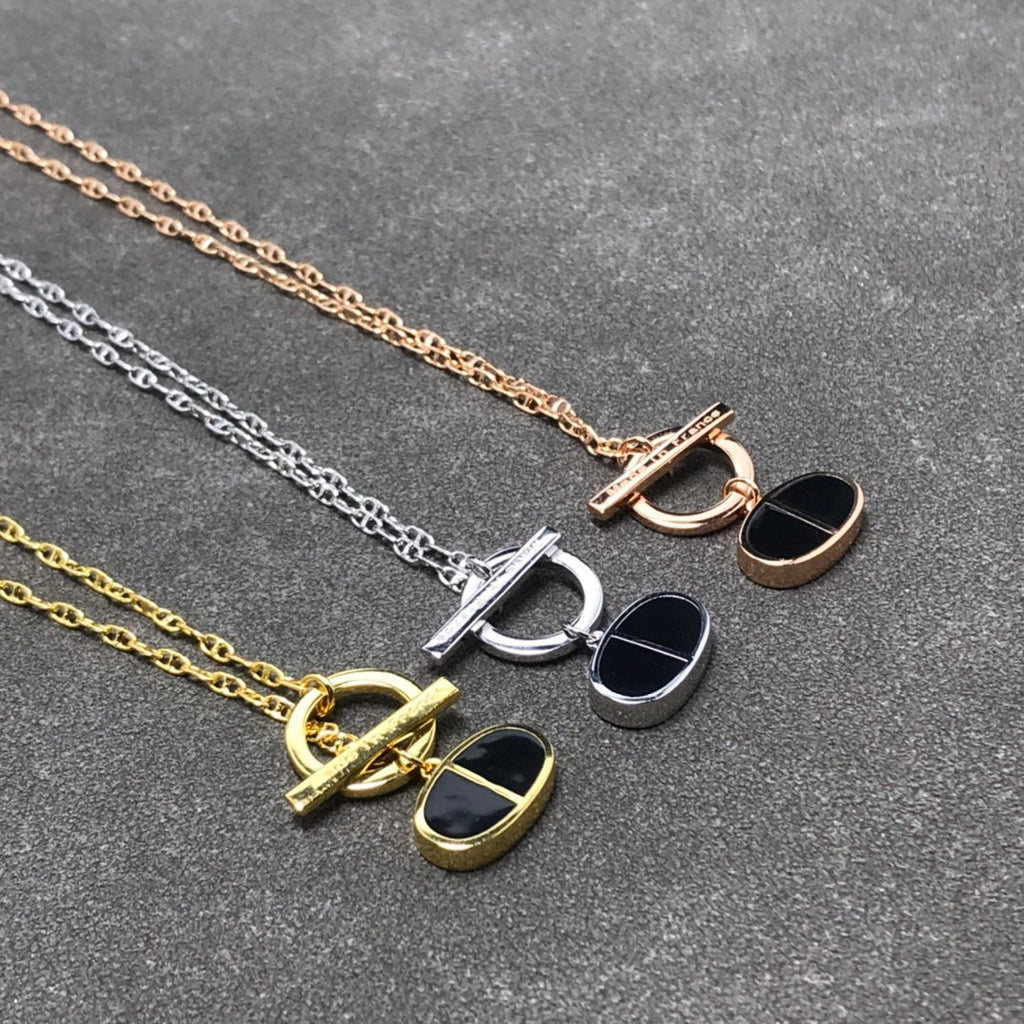 [sparkle Jewelry ]CHAINE VERSO BLACK CERAMIC  NECKLACE