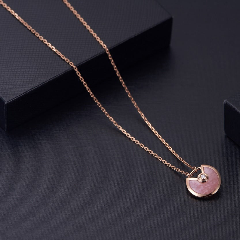[sparkle Jewelry]AMULETTE ROSE GOLD PINK MOP NECKLACE