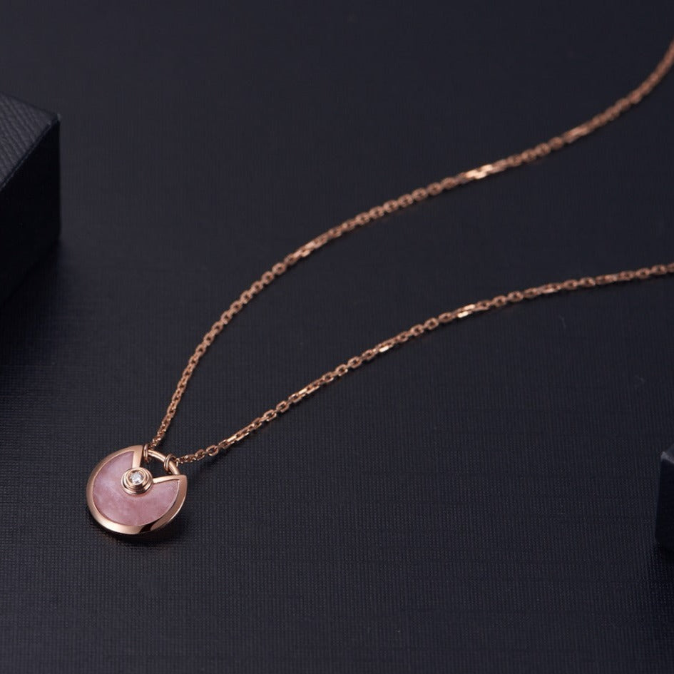 [sparkle Jewelry]AMULETTE ROSE GOLD PINK MOP NECKLACE