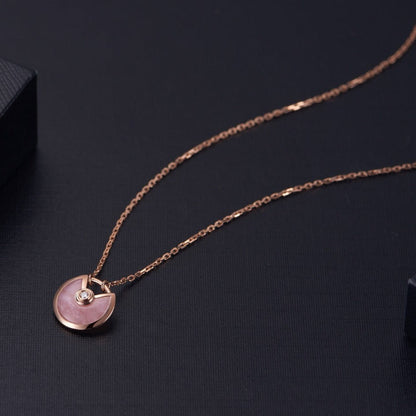 [sparkle Jewelry]AMULETTE ROSE GOLD PINK MOP NECKLACE