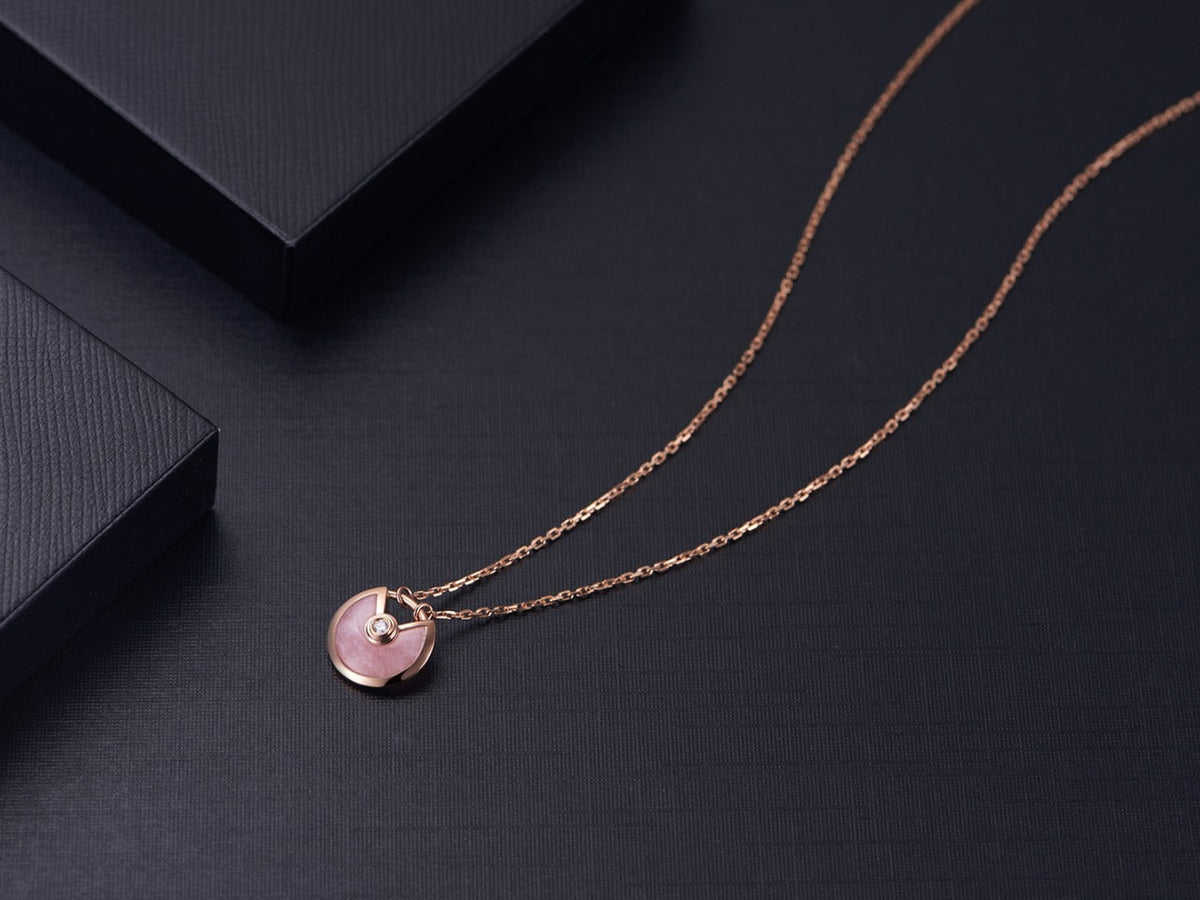 [sparkle Jewelry]AMULETTE ROSE GOLD PINK MOP NECKLACE
