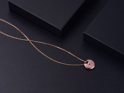 [sparkle Jewelry]AMULETTE ROSE GOLD PINK MOP NECKLACE