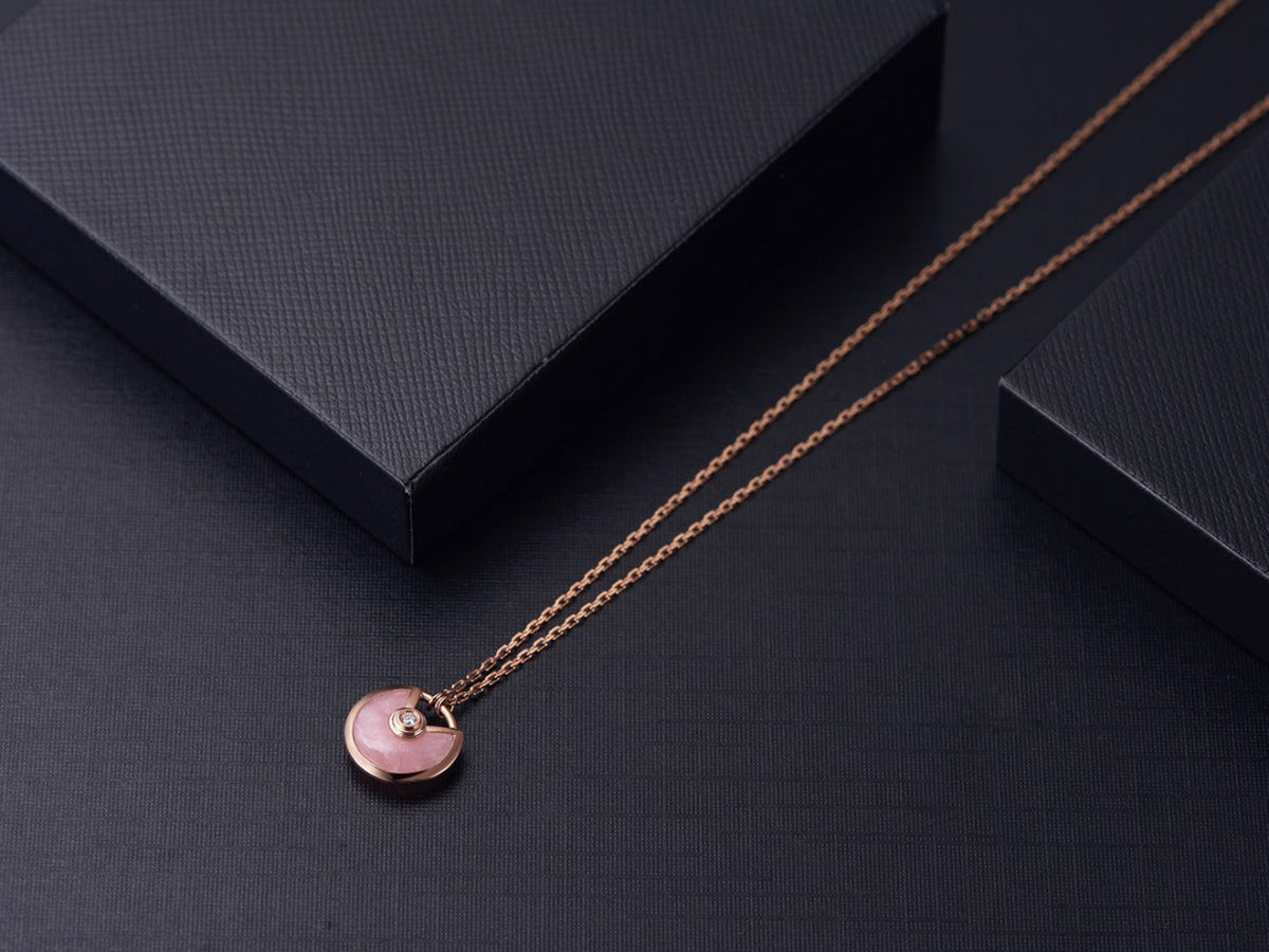 [sparkle Jewelry]AMULETTE ROSE GOLD PINK MOP NECKLACE