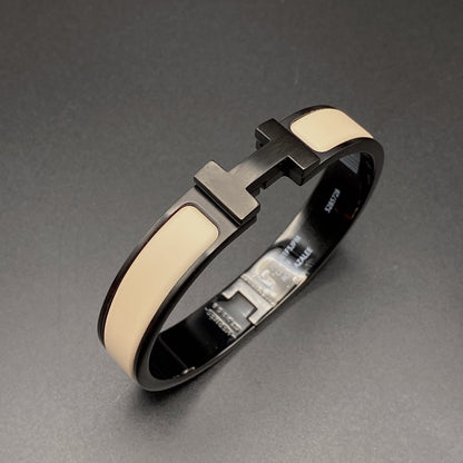 [Sparkle]H ブレスレット 12MM ブラック ベージュ セラミック