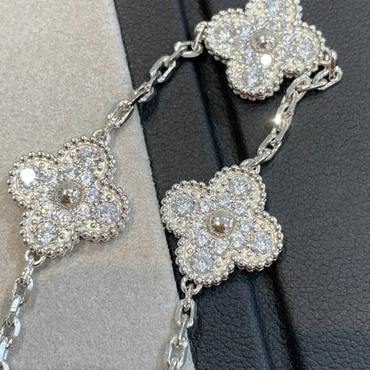 [Sparkle]Armband LUCKY CLOVER 5 Motive – VOLLSTÄNDIG MIT DIAMANTEN BESETZT